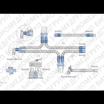 Контур дыхательный для ИВЛ гладкоствольный ?15 мм 150 см с влагосборником и увлажнителем  Mederen