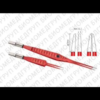 Пинцет биполярный антиприлипающий, прямой, 1 мм, 17 см KLS Martin