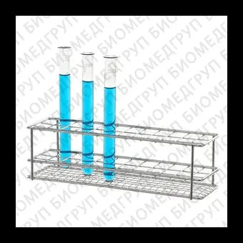 Штатив для пробирок, d 16 мм, 100 мест, нержавеющая сталь, проволочный, 1 шт., Bochem, 10176