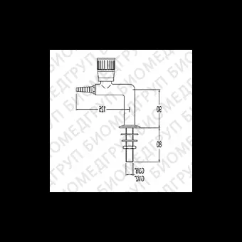 120102 Кран лабораторный д/природного газа Гобразный д/установки в столешницу