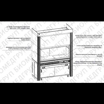 Шкаф вытяжной со встроенной стеклокерамической плитой ЛАБPRO ШВВП 180.85.245 F20