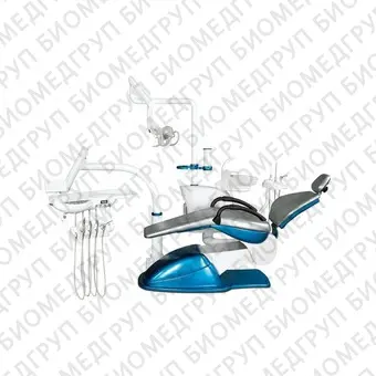 Azimut 300A MO  стоматологическая установка с верхней подачей инструментов, мягкой обивкой кресла и двумя стульями