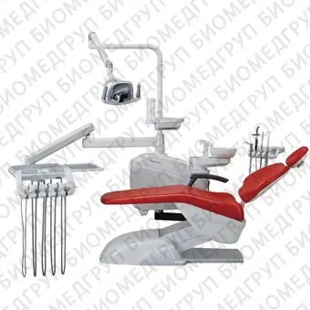 Azimut 400A Elegance MO  стоматологическая установка с нижней подачей инструментов, мягкой обивкой кресла и двумя стульями
