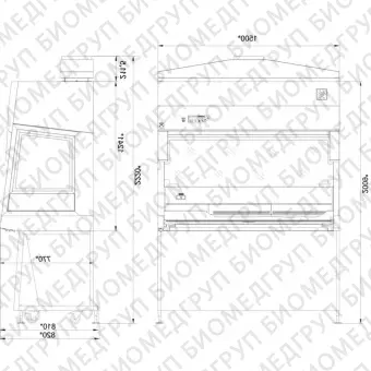 Бокс шкаф биологической безопасности, класс II тип B2, ширина рабочей поверхности 150 см, БМБIIЛАМИНАРС 1,5, Ламинарные системы, 1RB.00315.0