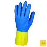 Перчатки латекс/неопрен, длина 30 см, рифленая поверхность пальцев и ладони, G80, желтый/голубой цвет, размер M, 12 пар, Kimberly-Clark, 38742уп