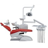 Azimut 400A Elegance MO - стоматологическая установка с нижней подачей инструментов, мягкой обивкой кресла и двумя стульями